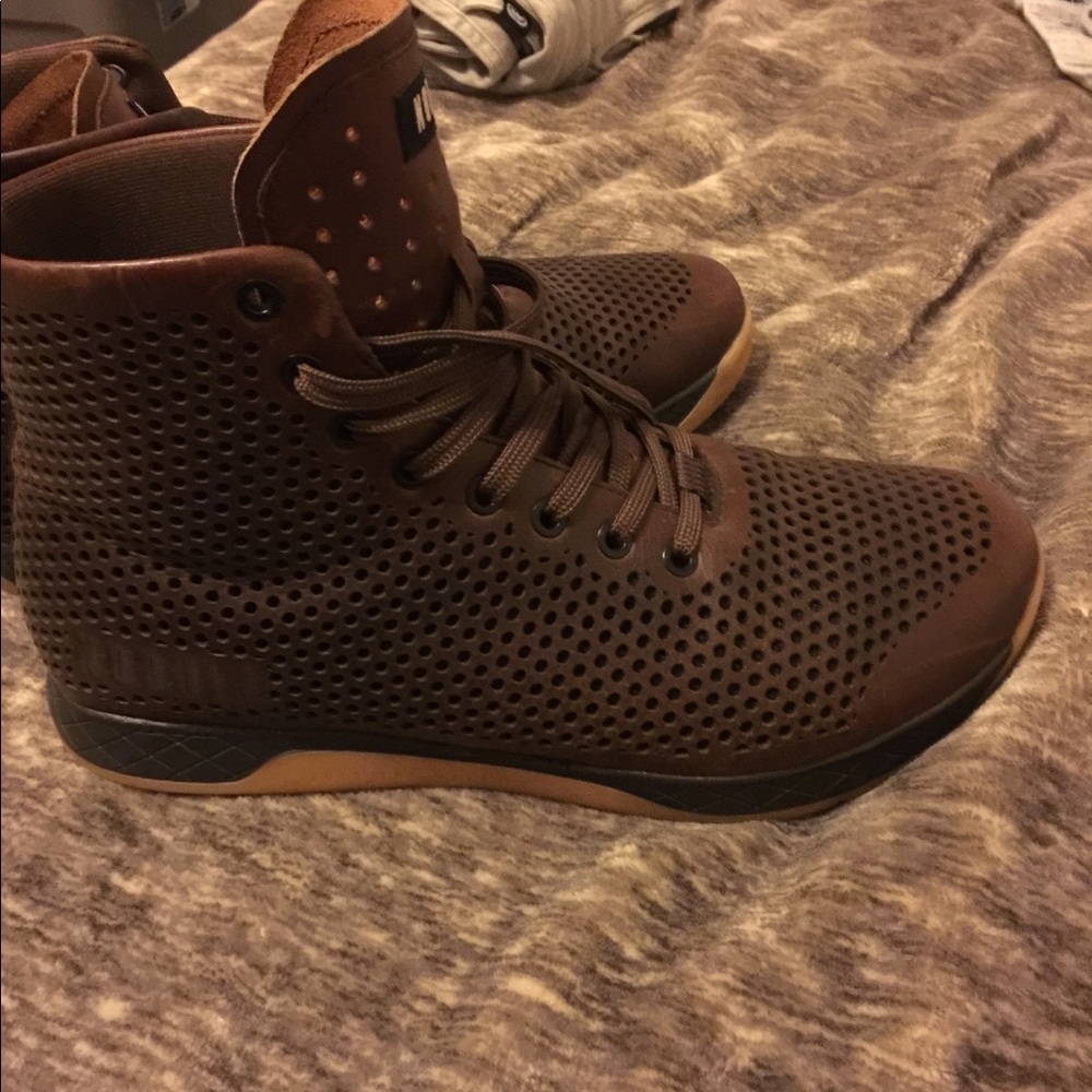 No Bull coffee leather trainers